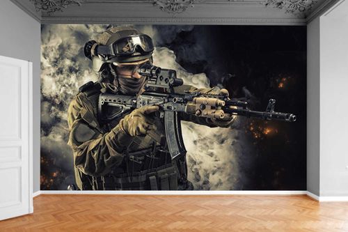 Fototapeta WOJSKOWA ŻOŁNIERZ KARABIN 300x210 na Arena.pl