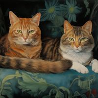 Plakat 70x70cm Koty na Fotelu