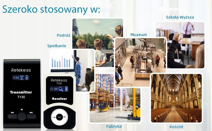 Retekess T130-T131 Bezprzewodowy System Tour Guide, Audio Tour Guide System zdjęcie 3