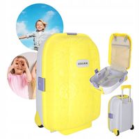 Walizka podróżna kabinowa dla dzieci na kółkach LED bagaż z imieniem żółty