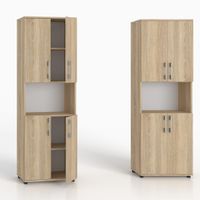 Regał biurowy na ksiażki i segragatoryG 60 4d dąb sonoma