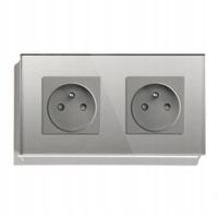 GNIAZDKO ELEKTRYCZNE SZKLANE PODWÓJNE KONTAKT 16A GNIAZDO 230V