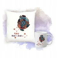 Zestaw Poduszka i Kubek Nadruk Personalizacja ZNAKIEM ZODIAKU RYBY