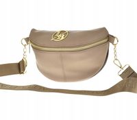 Laura Biaggi - nerka saszetka listonoszka groszek taupe mat JP70