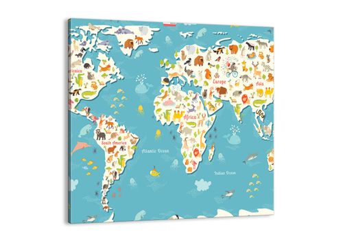 Obraz Na Płótnie - Mapa Kontynent - 30X30 Cm - Ac30X30-3106 na Arena.pl