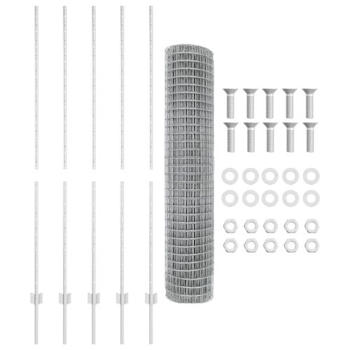 Ogrodzenie z słupkami Srebrny 1.6 x 10 m Stal na Arena.pl