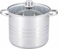 GARNEK STALOWY Z Pokrywką Głęboki Wysoki 6,8l 22cm INDUKCJA Gaz 543