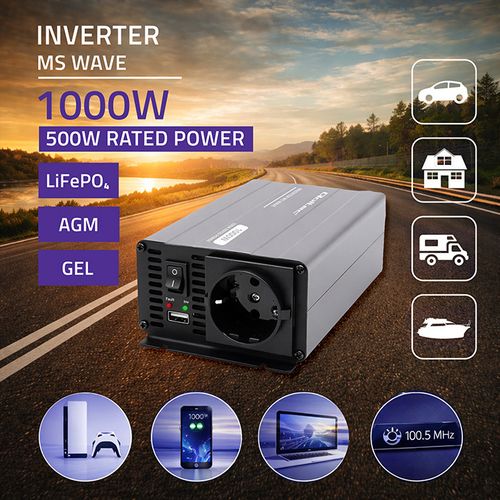 Qoltec przetwornica 12V/230V 500W USB na Arena.pl