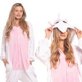 Piżama Damska Kombinezon Kigurumi Onesie Jednorożec Jasny Róż 165-175 cm L