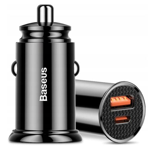 BASEUS MOCNA SZYBKA ŁADOWARKA SAMOCHODOWA USB USB-C TYP-C PD 30W QC 3.0 5A na Arena.pl