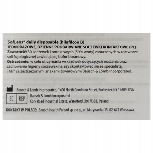 Soczewki Soflens Daily Disposable 30 sztuk na Arena.pl