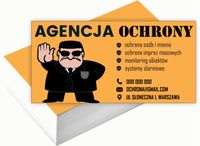 Wizytówki firmowe 200 szt DUŻO WZORÓW do wyboru AGENCJA OCHRONY
