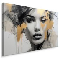 Obraz Canvas Do Sypialni Abstrakcja PORTRET Kobiety Styl Glamour 90cm x 60cm