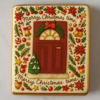 CIASTKO LUKROWANE ŚWIĄTECZNE DRZWI PROSTO NO3 ROZ.S RĘCZNIE ROBIONE