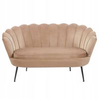 cappucino welurowa sofa kanapa dwuosobowa tapicerowana furnitex muszelka