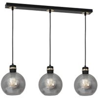 Loftowa LAMPA wisząca OMEGA MLP6531 Milagro okrągła OPRAWA szklany ZWIS kule na listwie czarne przezroczyste