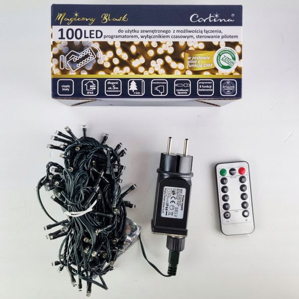 LAMPKI CHOINKOWE 100 LED TIMER STEROWANIE PILOTEM zdjęcie 3