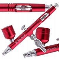 2X Aerograf Modelarski z Dyszą 0,3mm DOUBLE ACTION Do Malowania AB-140 RED