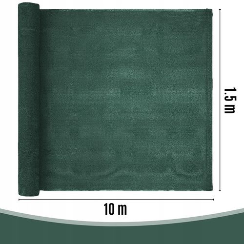 SIATKA CIENIUJĄCA 1,5x10m MASKUJĄCA 62% OSŁONA MATA NA OGRODZENIE PŁOT +UV na Arena.pl