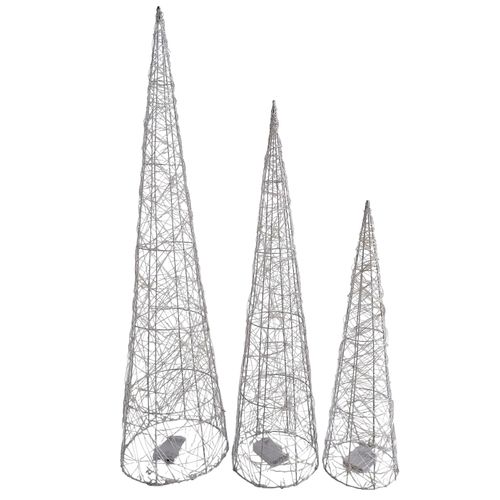 ŚWIECĄCE CHOINKI LED OZDOBA ŚWIĄTECZNA DEKORACJA FIGURKI 3szt 100/80/60cm na Arena.pl