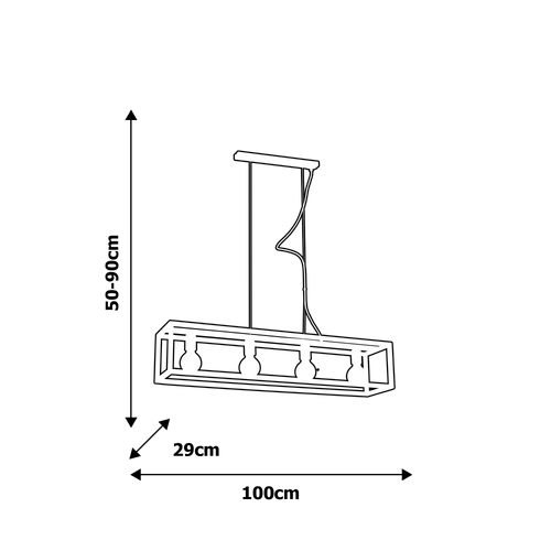 Lampa wisząca CAGE BLACK 4xE27 na Arena.pl