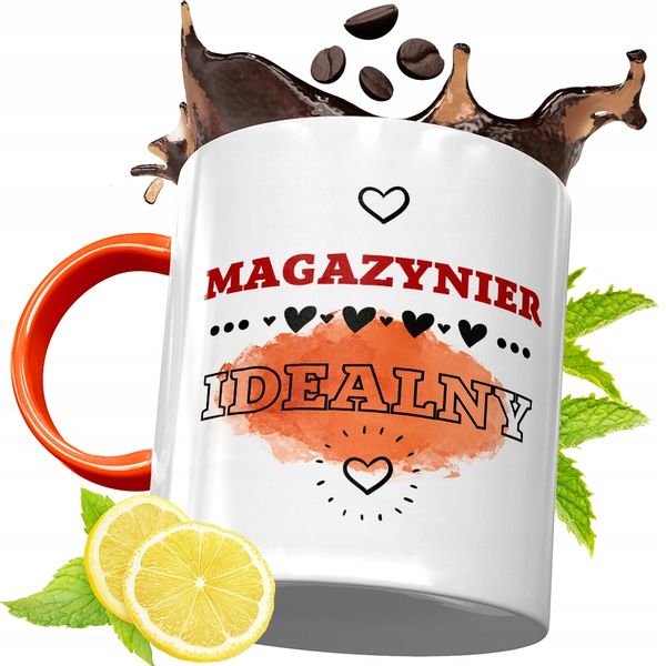 Kubek Pomarańczowy Dla Magazyniera Prezent Z Nadrukiem Ze Zdjęciem zdjęcie 1