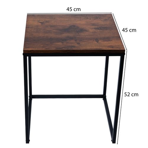 Stoliki kawowe kwadratowe zestaw 2w1 loft industrial ława, dąb antyczny na Arena.pl