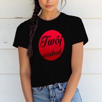 Damska bawełniana koszulka z Twoim nadrukiem - czarna M