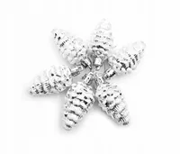 BOMBKI NIETŁUKĄCE na choinkę SZYSZKI srebrne 6 szt