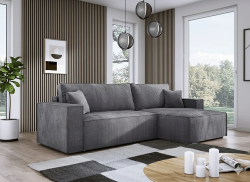 Nowoczesny Narożnik POSO Funkcja spania + pojemnik na pościel. na Arena.pl