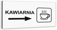 Tabliczka BIAŁA aluminiowa KAWIARNIA NADRUK UV Tablica informacyjna