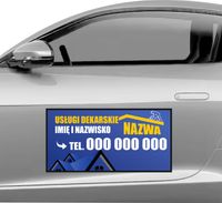 Magnes na samochód reklama magnetyczna 60x30 cm USŁUGI DEKARSKIE