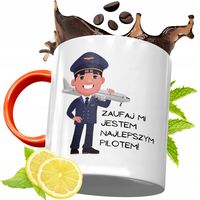Kubek Pomarańczowy Dla Pilota Prezent Z Nadrukiem Ze Zdjęciem