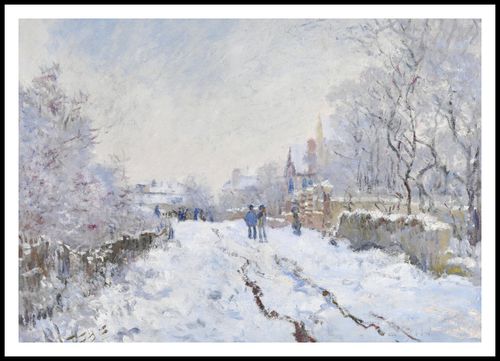 Plakat 100x70cm Snow at Argenteuil, Monet Vintage do Salonu na Arena.pl