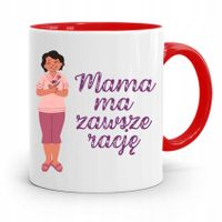 Kubek Czerwony Dla Mamy Mama Ma Zawsze Rację Z Nadrukiem Ze Zdjęciem
