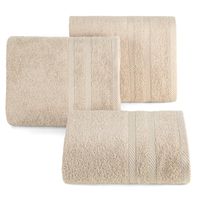 Ręcznik kąpielowy bawełniany frotte z ozdobną bordiurą MILO 100X150 beżowy