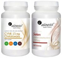Aliness Cynk chelatowany 15mg + Selen SeLECT 200mg Mocne włosy i paznokcie