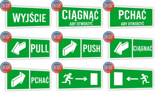 Tabliczka ewakuacyjna nadruk 20x10 Wyjście ewakuacyjne Znak na Arena.pl