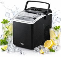 ChefOne maszyna do kostek lodu szybka 12kg 24h cicha czarna 36GW 2 rozmiary