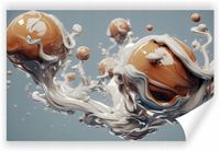 Fototapeta PREMIUM STRUKTURA ZMYWALANA brązowe kule z kapiącą farbą