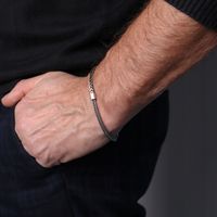 Bransoletka srebrna męska pleciona SADVA