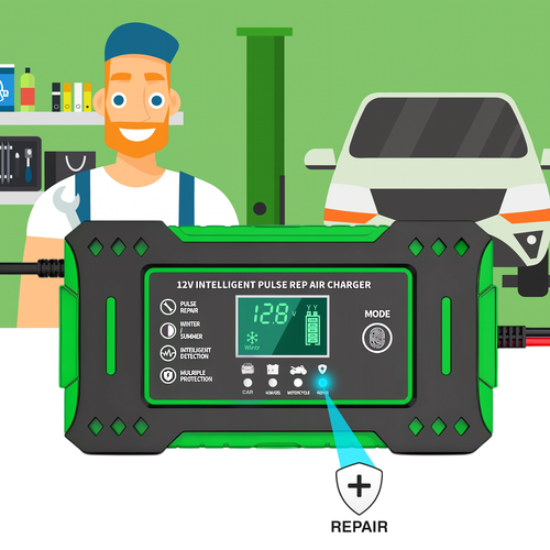 Prostownik SAMOCHODOWY AUTOMATYCZNY Z FUNKCJĄ NAPRAWY AKUMULATORÓW 12V 24V na Arena.pl