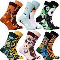 6 par SKARPETY męskie SKARPETKI bawełniane NIE DO PARY śmieszne 43/46