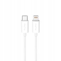 Kabel ładowania Puro TPE 20W USB-C - Apple Lightning 3m - biały