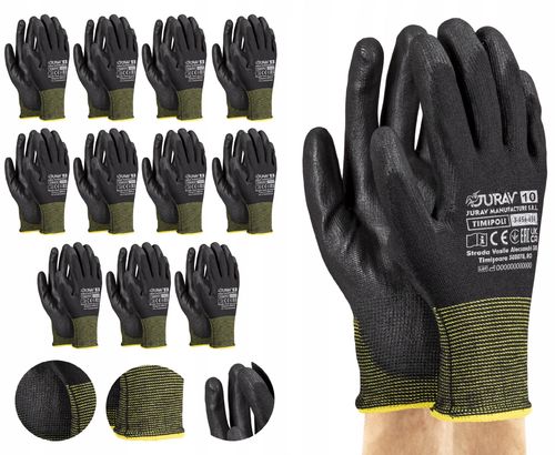 rękawice robocze czarne j-timipoli_bb10-xl - 12 par na Arena.pl