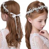 WIANEK NA KOMUNIĘ DEC102 komunijny dekoracja opaska biały głowę komunia