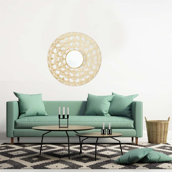 Lustro Mandala 70cm złota zdjęcie 2