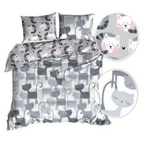 Pościel bawełna satyna 160x200cm DWUSTRONNA - KOTY