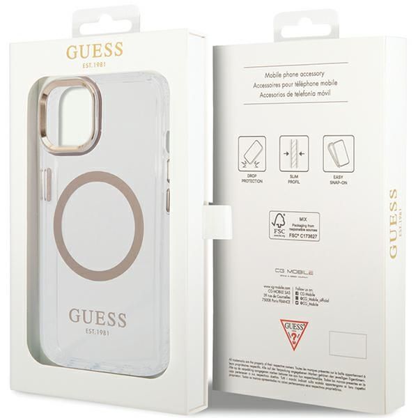 Etui Guess do iPhone 15 Plus, iPhone 14 Plus, Złoty, MagSafe zdjęcie 8