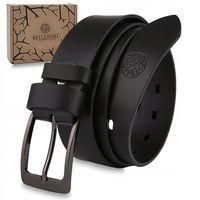 PASEK SKÓRZANY MĘSKI Betlewski czarny klasyczny skóra w pudełku na